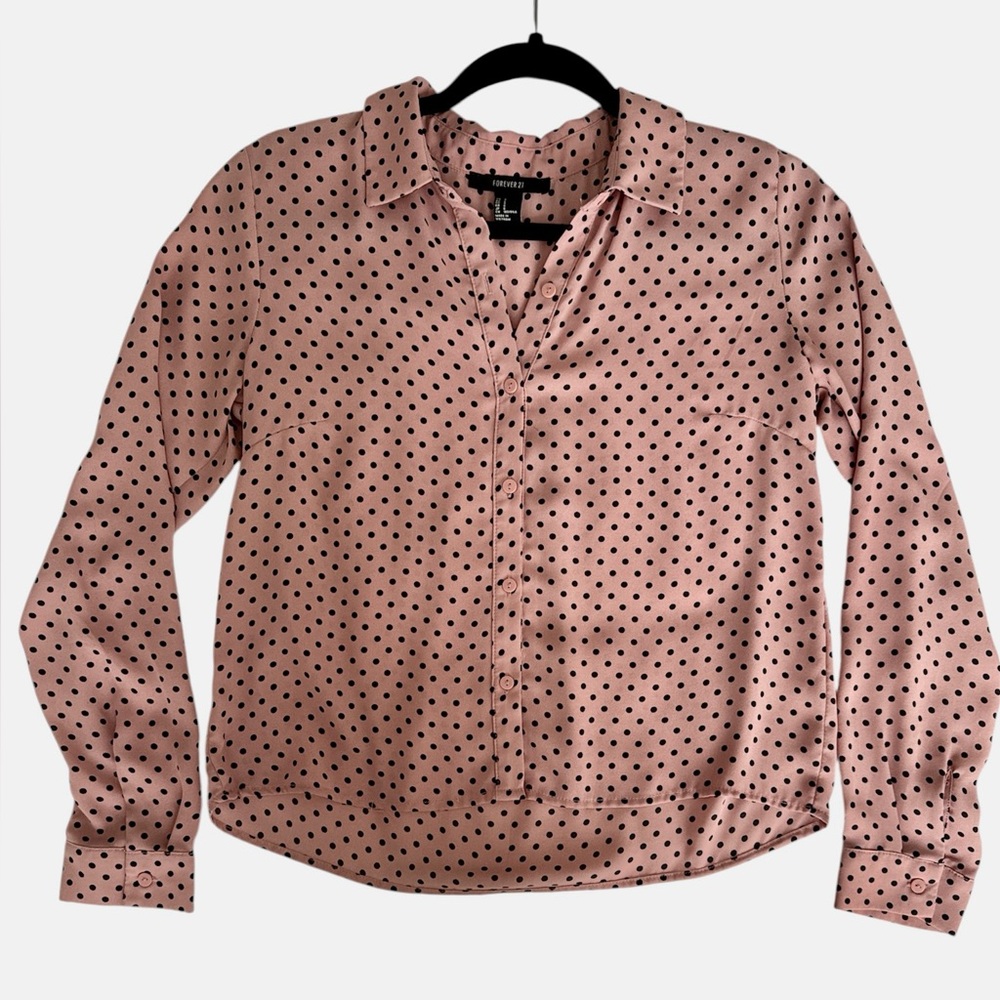Blush Pink Polka Dot button down